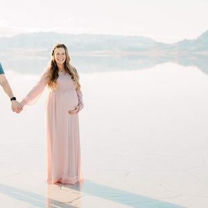 Orange Creek Mauve Pink Chiffon Maxi Dress